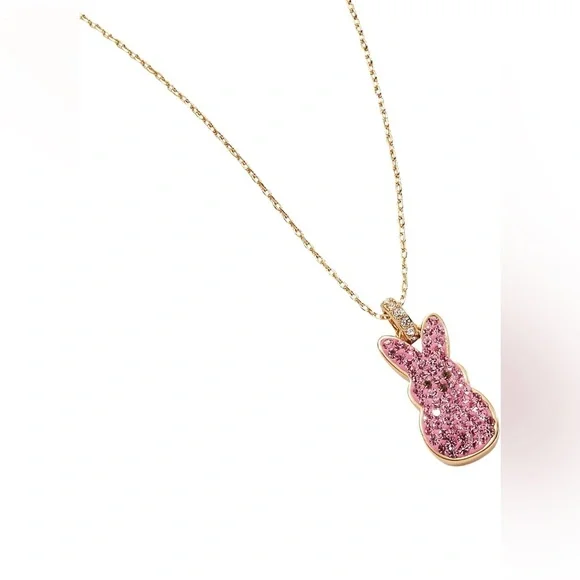 *NWT* Alex and Ani Peeps Pink Crystal Bunny Pendant Necklace